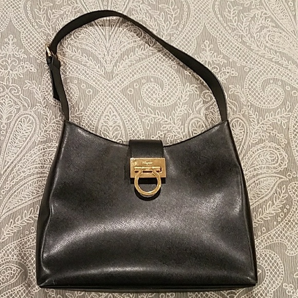 Salvatore Ferragamo Handbags - Salvatore Ferragamo black saffiano leather bag